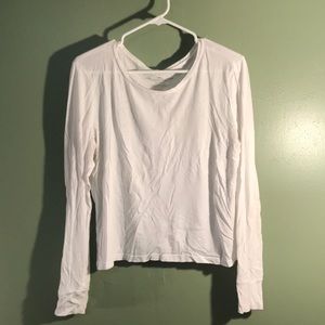 American Eagle long sleep white crop top